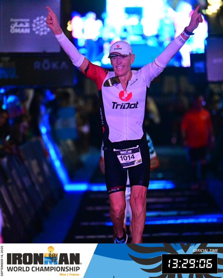 Athlete finishing IronMan